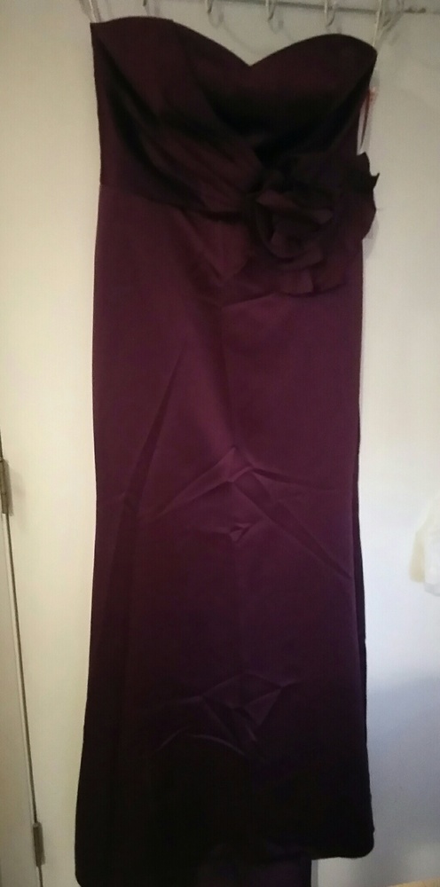 Burgundy strapless gown